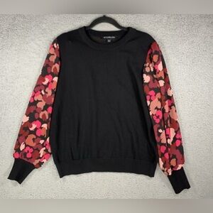 Zac & Rachel Black Sweater with Floral Sleeves